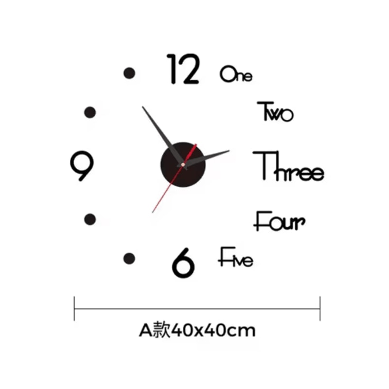 Large 3D DIY Silent Wall Clock Modern Frameless Wall Sticker Decor 1