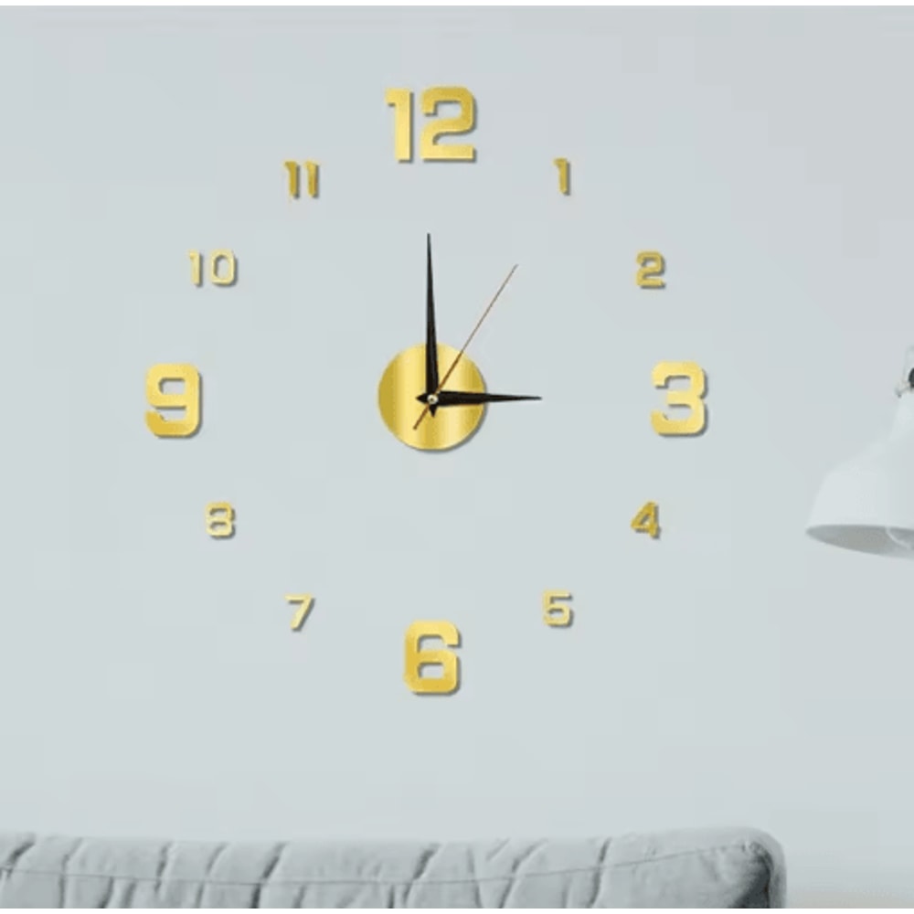 Large 3D DIY Silent Wall Clock Modern Frameless Wall Sticker Decor 5