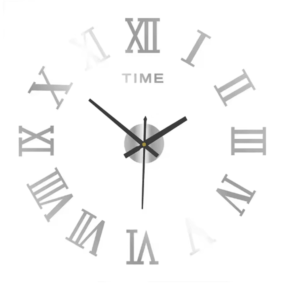 Large 3D DIY Silent Wall Clock Modern Frameless Wall Sticker Decor 6