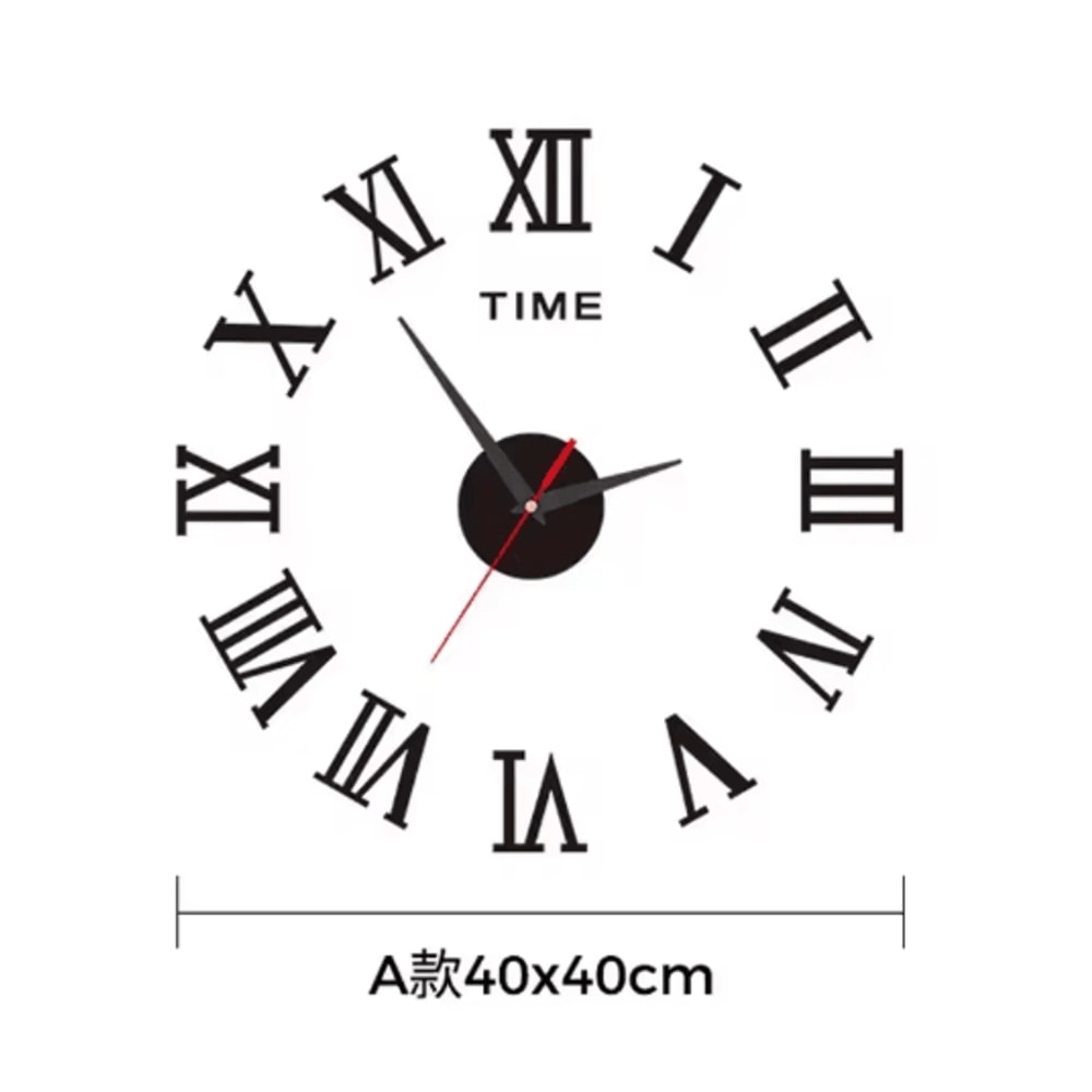 Large 3D DIY Silent Wall Clock Modern Frameless Wall Sticker Decor 8