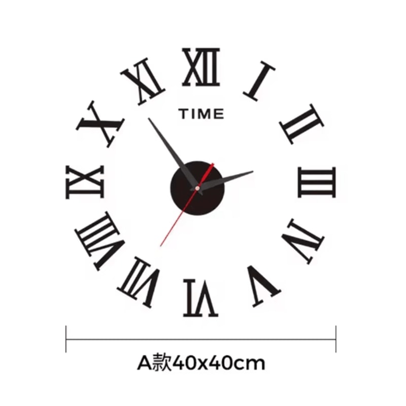 Large 3D DIY Silent Wall Clock Modern Frameless Wall Sticker Decor 8