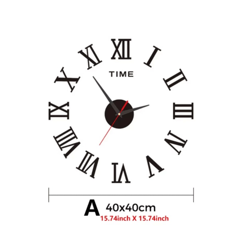 Large 3D DIY Silent Wall Clock Modern Frameless Wall Sticker Decor 11