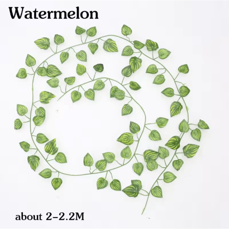 Artificial Rattan Hanging Ivy Plant Basket Lush Green Wall Garden Decor 10