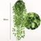 Artificial Rattan Hanging Ivy Plant Basket Lush Green Wall Garden Decor 9
