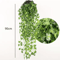 Artificial Rattan Hanging Ivy Plant Basket Lush Green Wall Garden Decor 9
