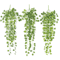 Artificial Rattan Hanging Ivy Plant Basket Lush Green Wall Garden Decor 13