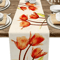 Tulip Linen Table Runner Rustic Farmhouse Floral Decor For Kitchen Dining Table 2