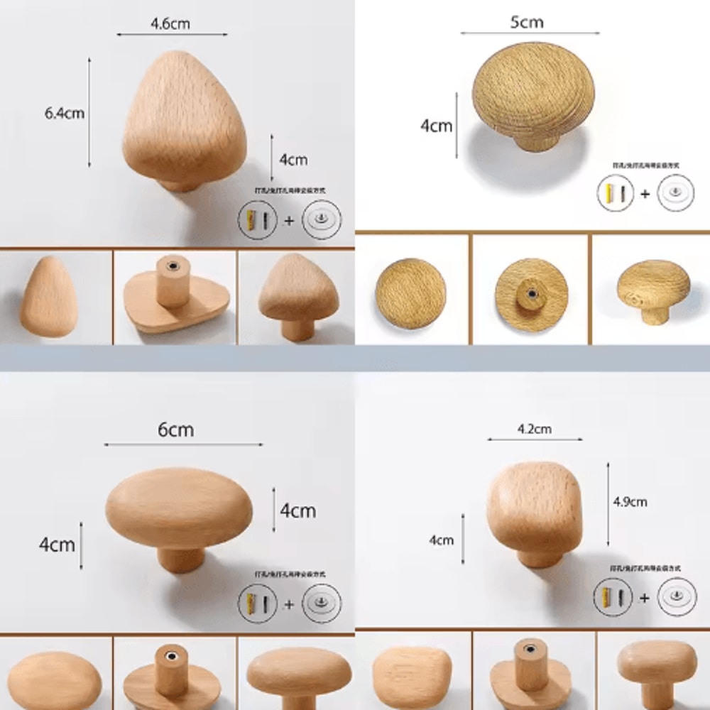 Minimalist Wooden Wall Coat Hooks Natural Entryway Key Hat Hanger Rack 10