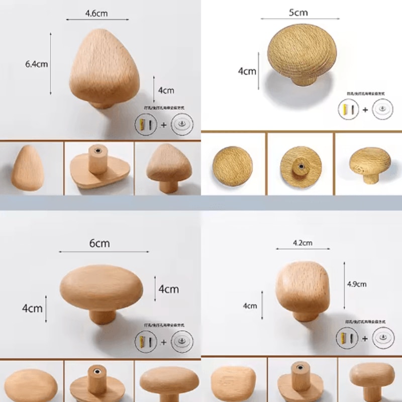 Minimalist Wooden Wall Coat Hooks Natural Entryway Key Hat Hanger Rack 10