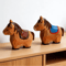 Handmade Wooden Horse Figurine Rustic Hand Carved Animal Decor For Home Desk 3