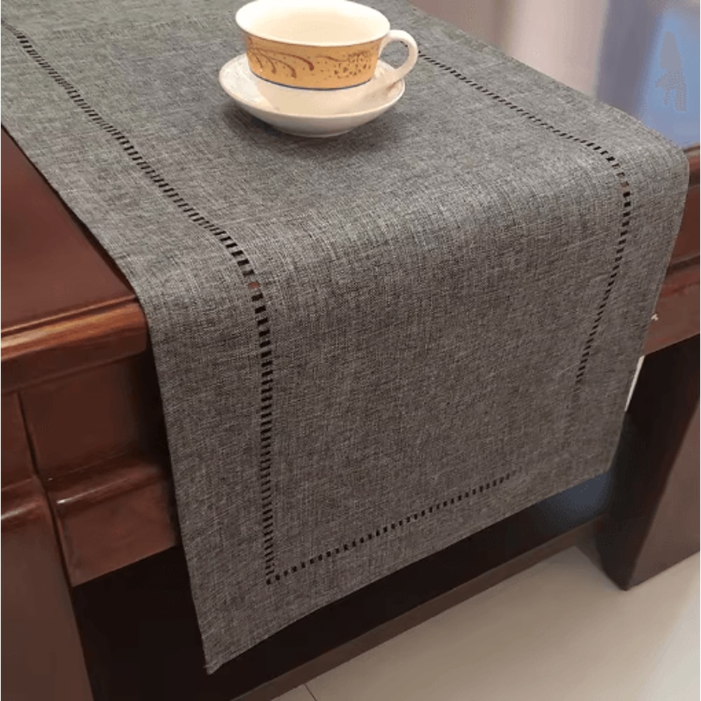 Basic Linen Style Table Runner Simple Elegant Dining Party Table Decor 0