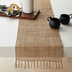 natural jute tassel table runner rustic farmhouse decor for dining & events