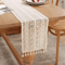 Boho Macrame Crochet Table Runner Vintage Farmhouse Beige Table Decor 3