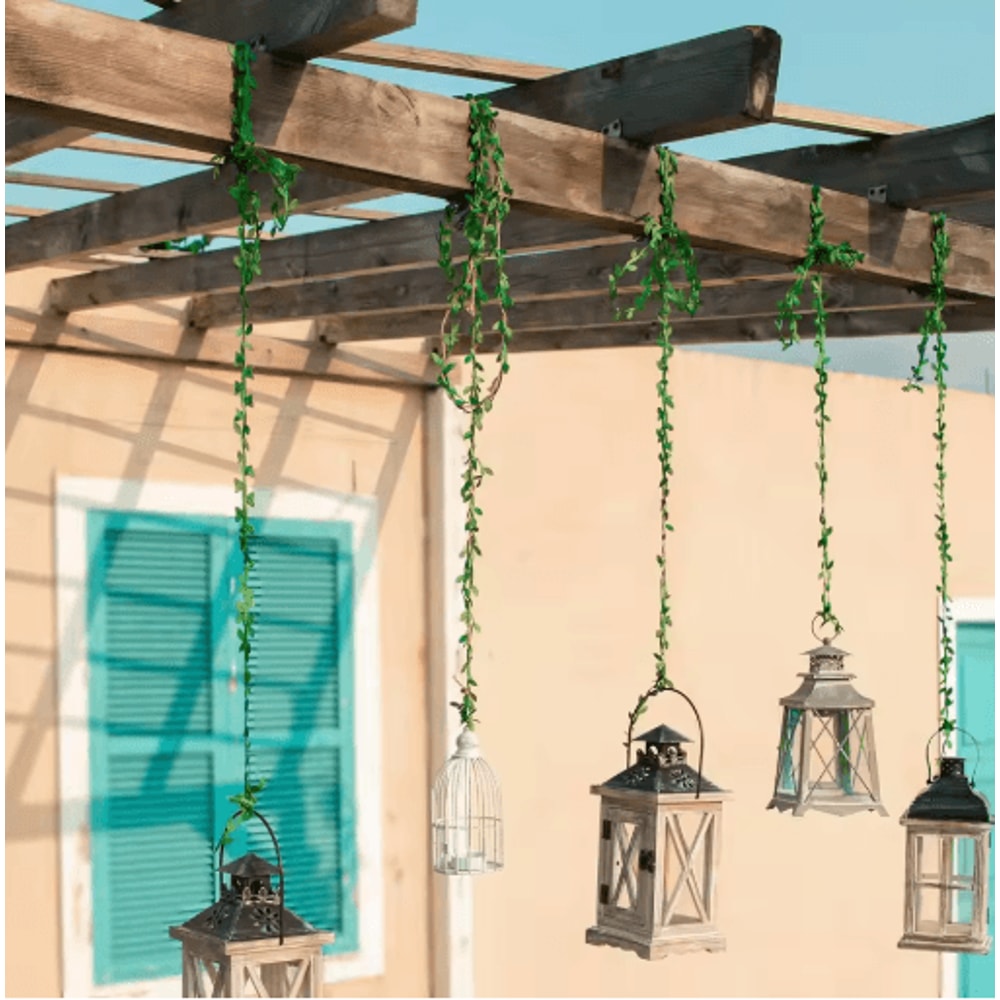 Artificial Green Leaf Vine Ribbon Flexible Garland For DIY Crafts Event Decor 0