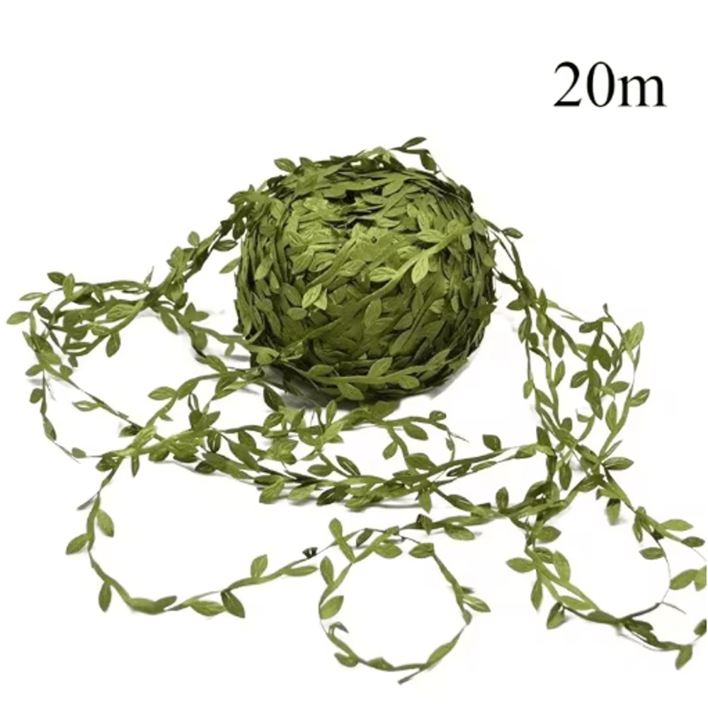 Artificial Green Leaf Vine Ribbon Flexible Garland For DIY Crafts Event Decor 4