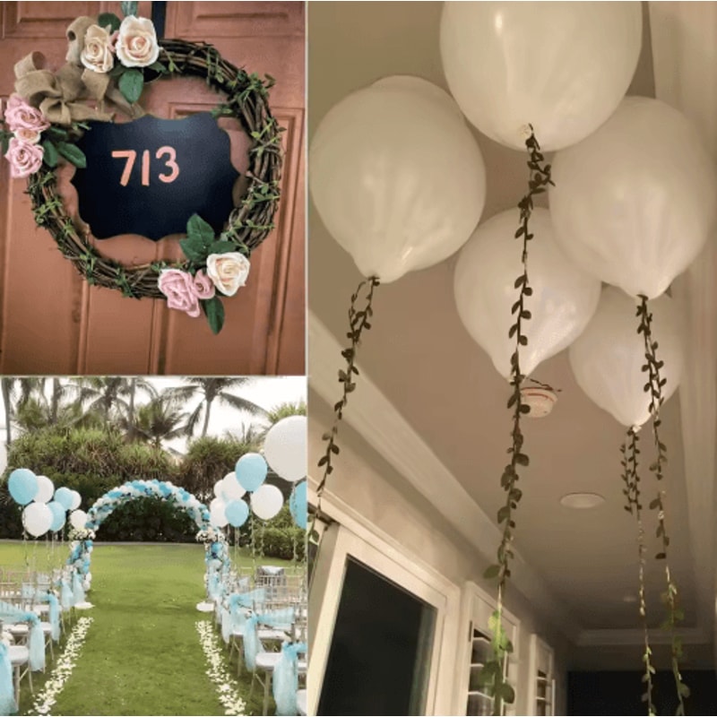 Artificial Green Leaf Vine Ribbon Flexible Garland For DIY Crafts Event Decor 7