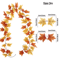 Artificial Maple Leaf Garland Autumn Vine Decor For Thanksgiving Halloween 12