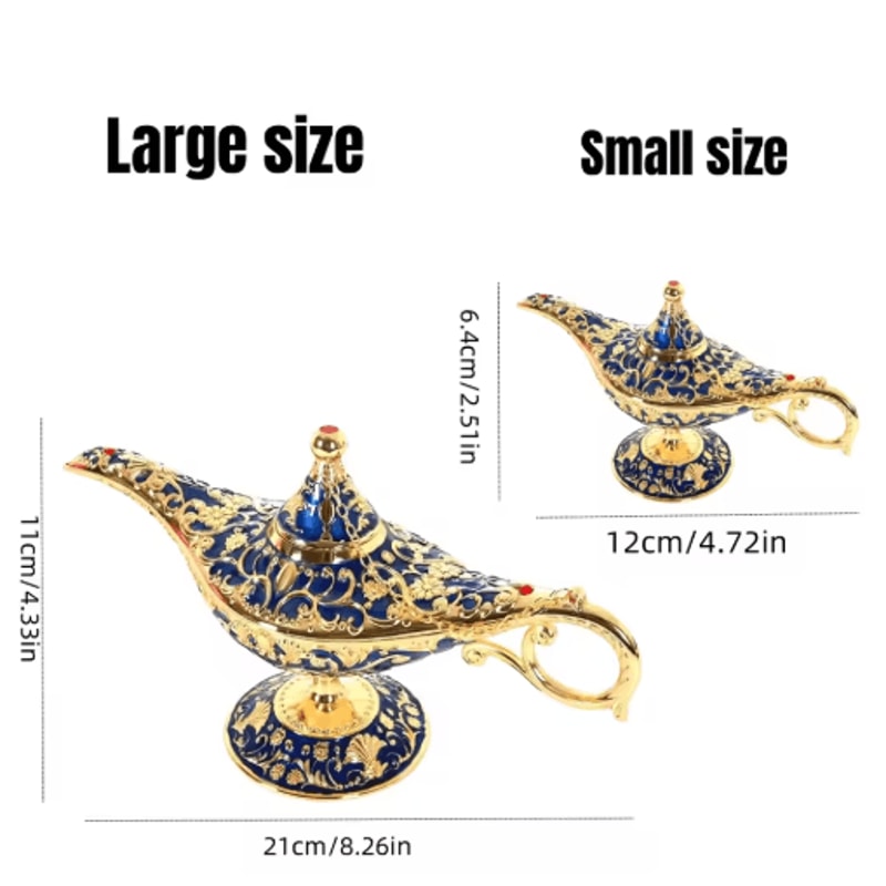 Vintage Aladdin Genie Magic Lamp Elegant Metal Home Decor Ornament 4