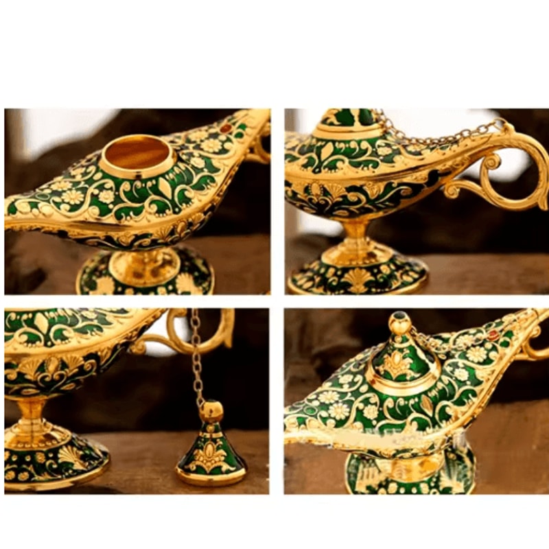 Vintage Aladdin Genie Magic Lamp Elegant Metal Home Decor Ornament 5
