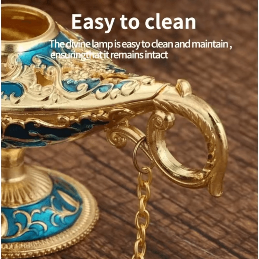 Vintage Aladdin Genie Magic Lamp Elegant Metal Home Decor Ornament 7