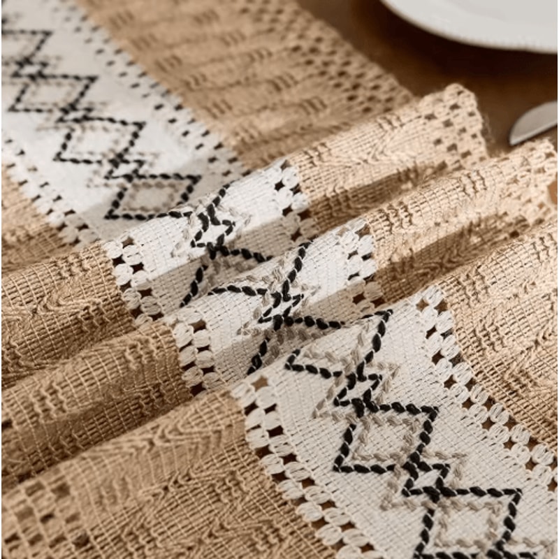 Boho Macrame Table Runner With Tassels Rustic Farmhouse Table Decor Accent 2