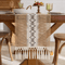 Boho Macrame Table Runner With Tassels Rustic Farmhouse Table Decor Accent 0