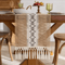 Boho Macrame Table Runner With Tassels Rustic Farmhouse Table Decor Accent 0