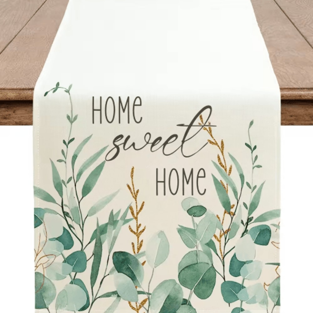 Eucalyptus Leaf Table Runner Fresh Botanical Green Table Decor For Spring Farmhouse Styling 3