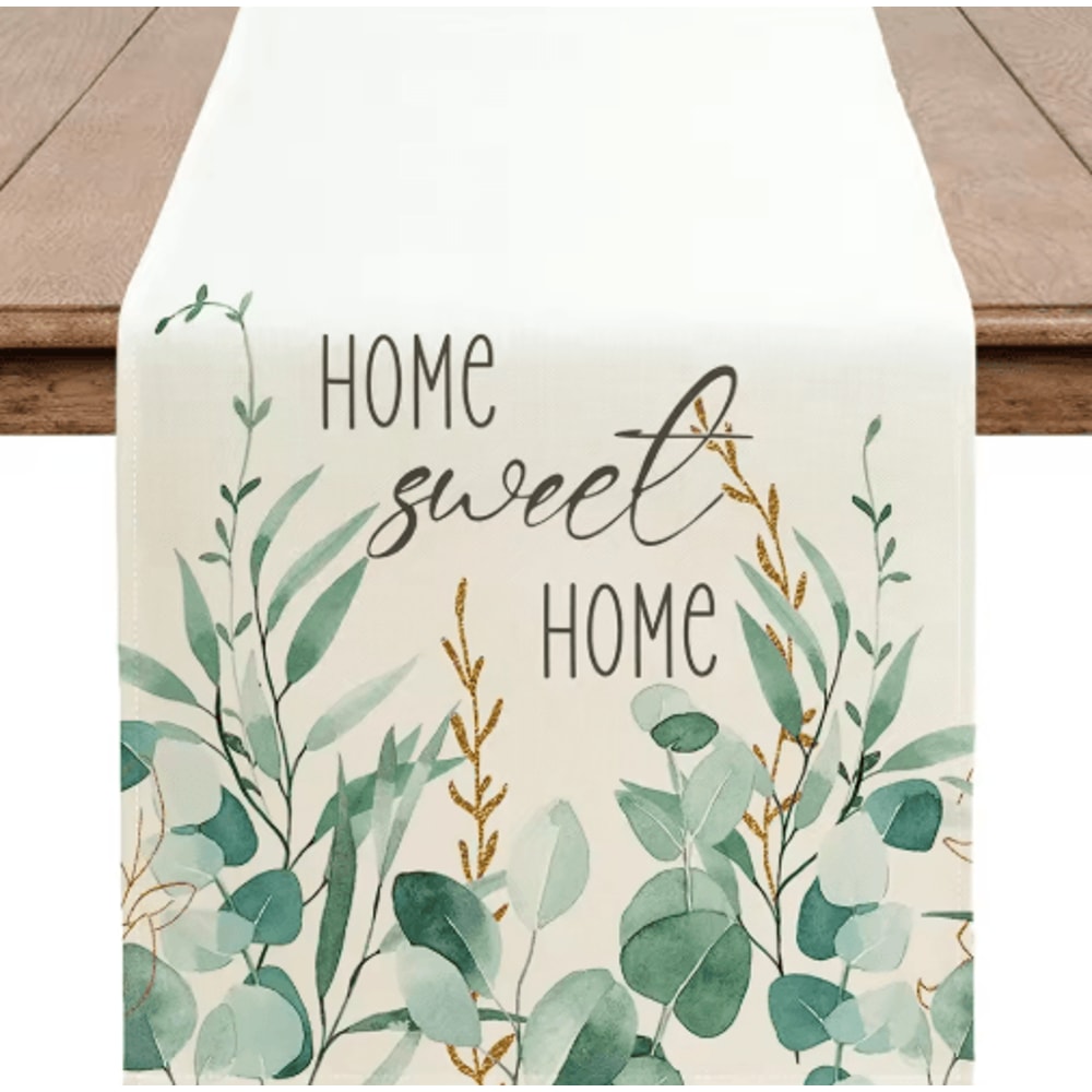 Eucalyptus Leaf Table Runner Fresh Botanical Green Table Decor For Spring Farmhouse Styling 8