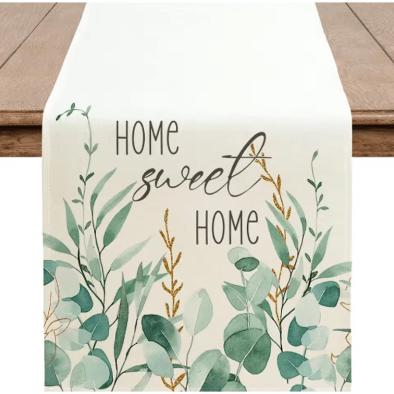 Eucalyptus Leaf Table Runner Fresh Botanical Green Table Decor For Spring Farmhouse Styling 8