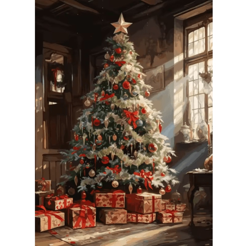 Classic Christmas Wall Art Canvas Santa Claus Tree Holiday Poster Decor 15