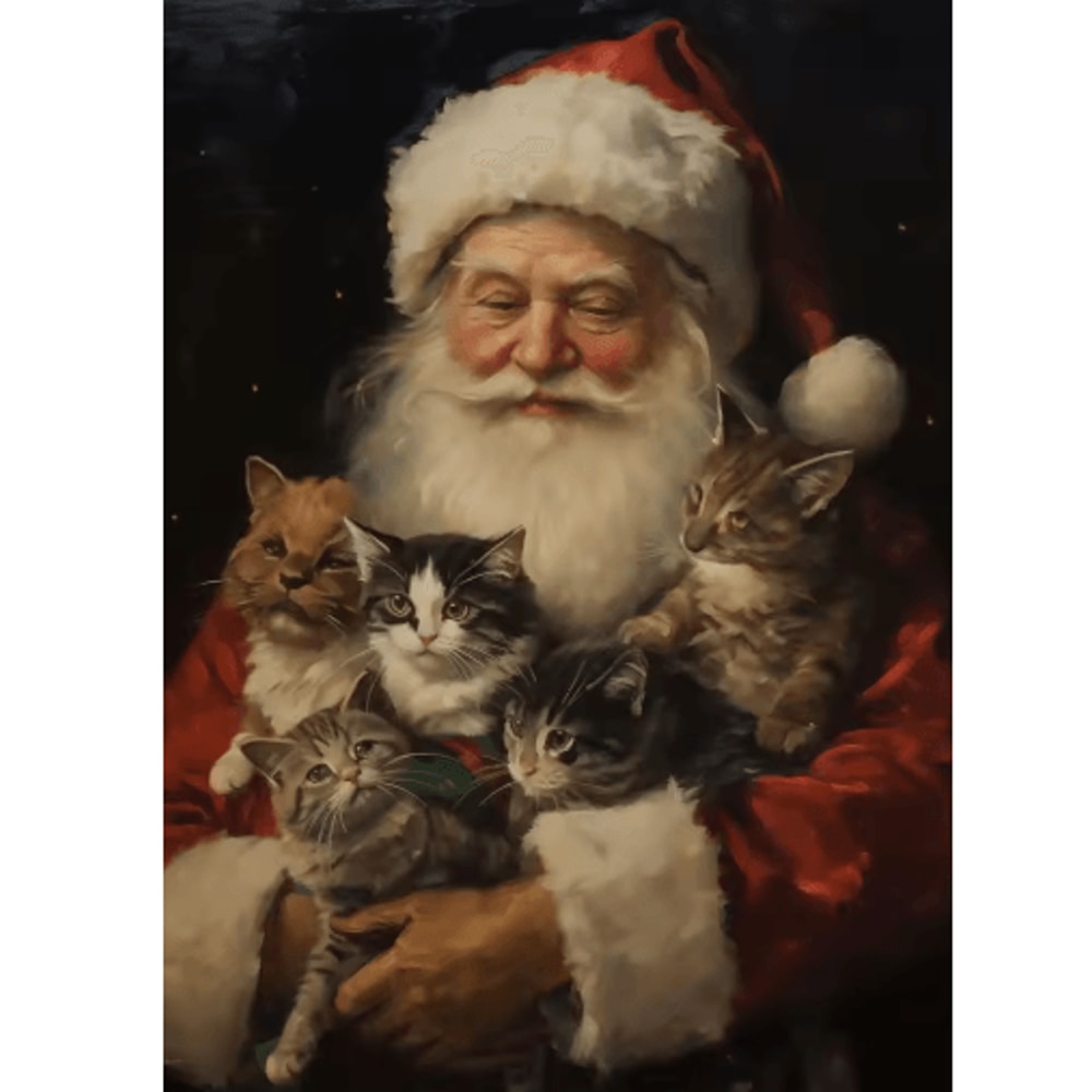 Classic Christmas Wall Art Canvas Santa Claus Tree Holiday Poster Decor 16