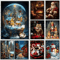 Classic Christmas Wall Art Canvas Santa Claus Tree Holiday Poster Decor 0