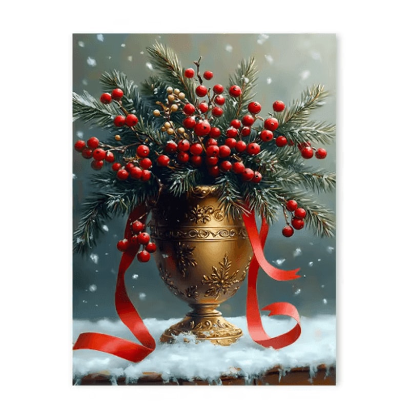 Vintage Red Truck Christmas Canvas Wall Art Nordic Winter Scene Holiday Decor 2