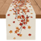 Maple Leaf Burlap Table Runner Rustic Autumn Farmhouse Table Decor 1
