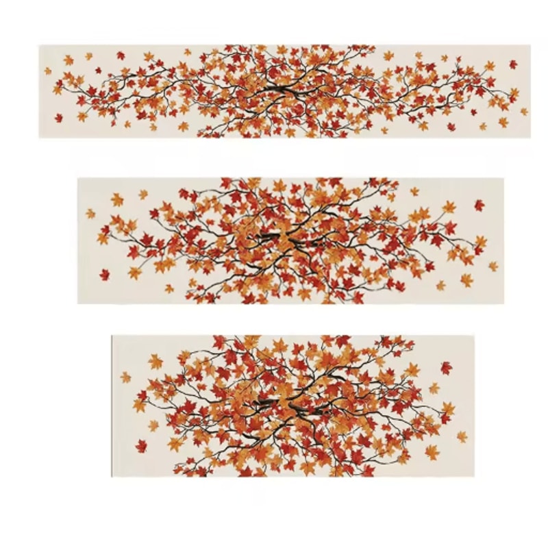 Maple Leaf Burlap Table Runner Rustic Autumn Farmhouse Table Decor 2