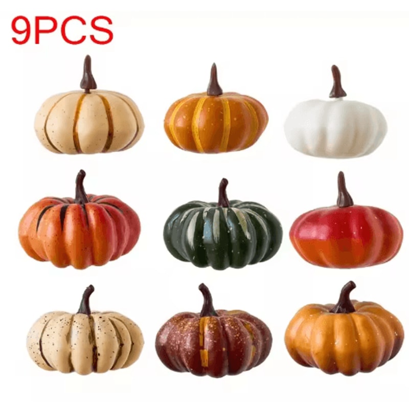 Artificial Pumpkin Decor Set Festive Fall Table DIY Craft Ornaments For Thanksgiving 1