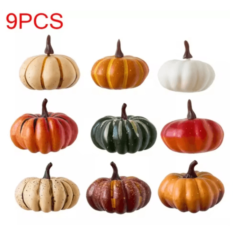 Artificial Pumpkin Decor Set Festive Fall Table DIY Craft Ornaments For Thanksgiving 4