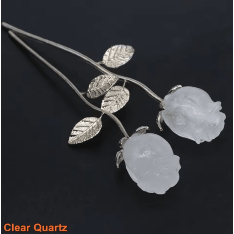 HandCarved Rose Quartz Crystal Rose Romantic Healing Gemstone Gift Home Decor 5