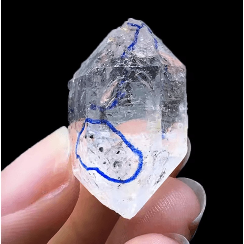 Natural Herkimer Diamond Crystal Raw Black Energy Stone For Reiki Home Decor 2