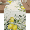 Eucalyptus Lemon Linen Table Runner Fresh Floral Spring Farmhouse Table Decor 1