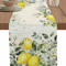 Eucalyptus Lemon Linen Table Runner Fresh Floral Spring Farmhouse Table Decor 1
