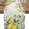 Eucalyptus Lemon Linen Table Runner Fresh Floral Spring Farmhouse Table Decor 0