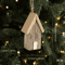 Wooden Christmas House Ornament Rustic Mini Log Cabin Tree Pendant Decor 2