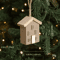 Wooden Christmas House Ornament Rustic Mini Log Cabin Tree Pendant Decor 4