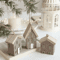 Wooden Christmas House Ornament Rustic Mini Log Cabin Tree Pendant Decor 7