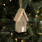 Wooden Christmas House Ornament Rustic Mini Log Cabin Tree Pendant Decor 9