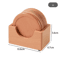 6Piece Walnut Wood Coasters Set Round Japanese Style Insulated Drink Coasters 1