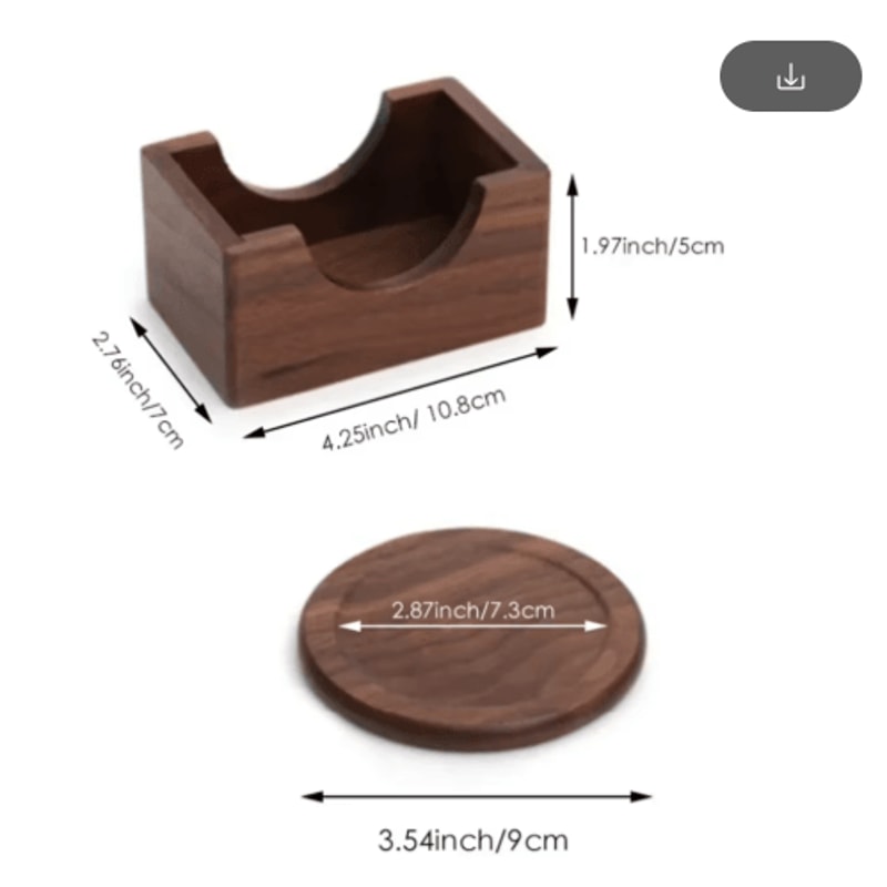 6Piece Walnut Wood Coasters Set Round Japanese Style Insulated Drink Coasters 3