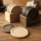 6Piece Walnut Wood Coasters Set Round Japanese Style Insulated Drink Coasters 0
